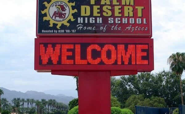 School Sign for Palm Desert High School